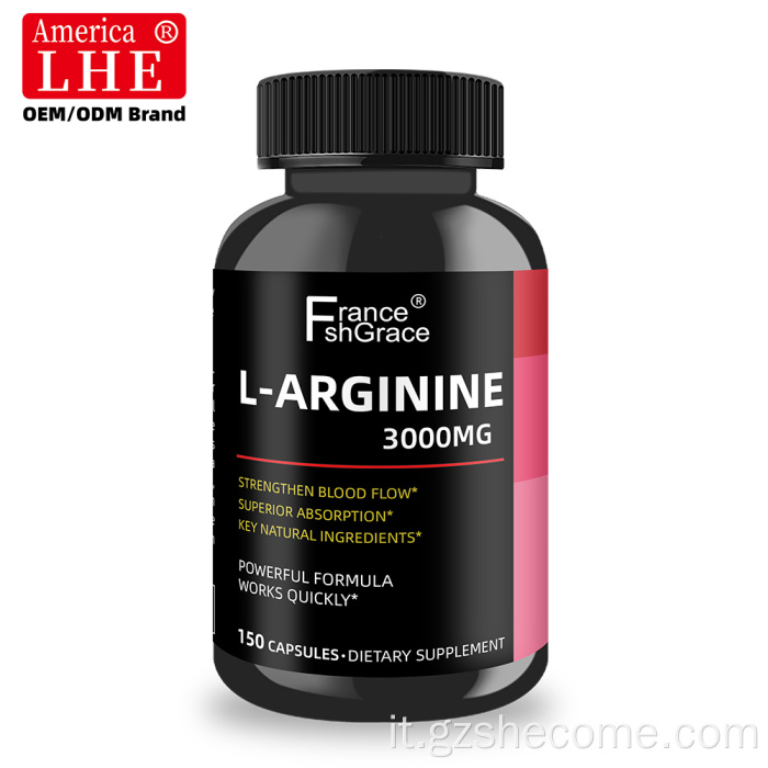 Shecome L-Arginina Capsule Supporto per la circolazione del flusso sanguigno